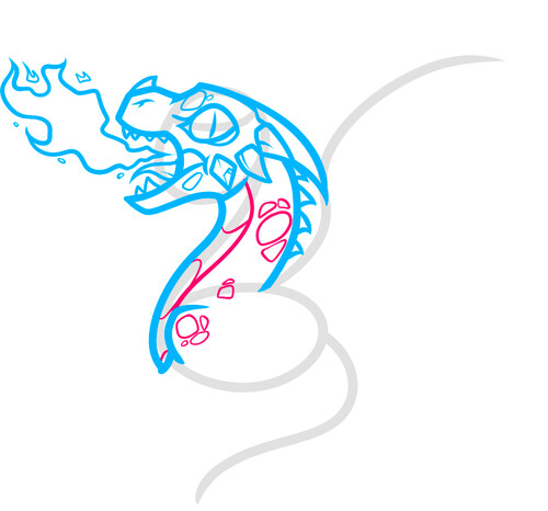 Как нарисовать огнедышащего дракона 6
