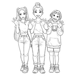 Раскраска Хантрикс приветствуют своих фанатов