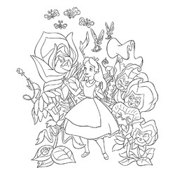Алиса в Стране чудес и цветы