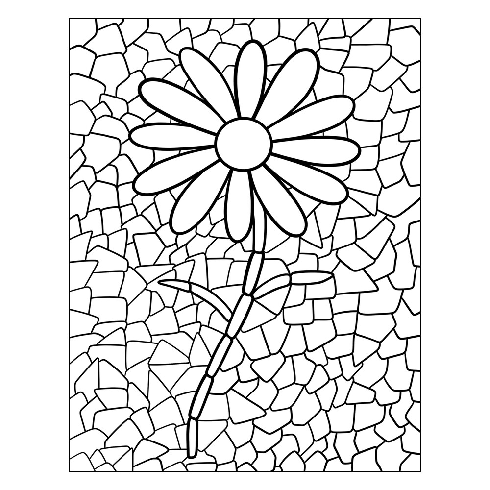 Мозайка-раскраска «Цветы»