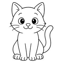 Аккуратный кот сидит