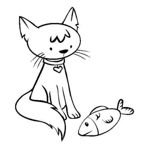 Раскраска Кошка с котенком распечатать или скачать