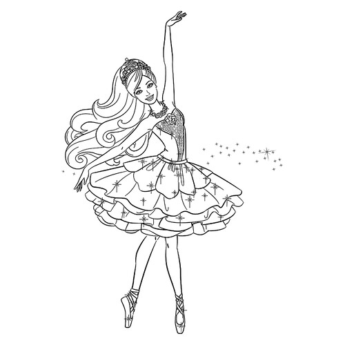 Раскраска Балерина Барби