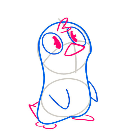 Как нарисовать новогоднего пингвина 4