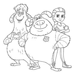 Раскраска Кудряшка, Финник и Кристина