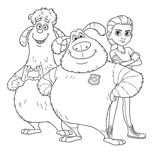 Раскраска Кудряшка, Финник и Кристина