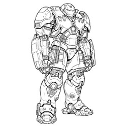 Раскраска Робот железный человек Халкбастер