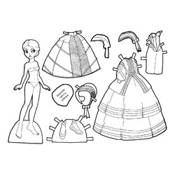 Бумажная кукла с одеждой 19-ого века