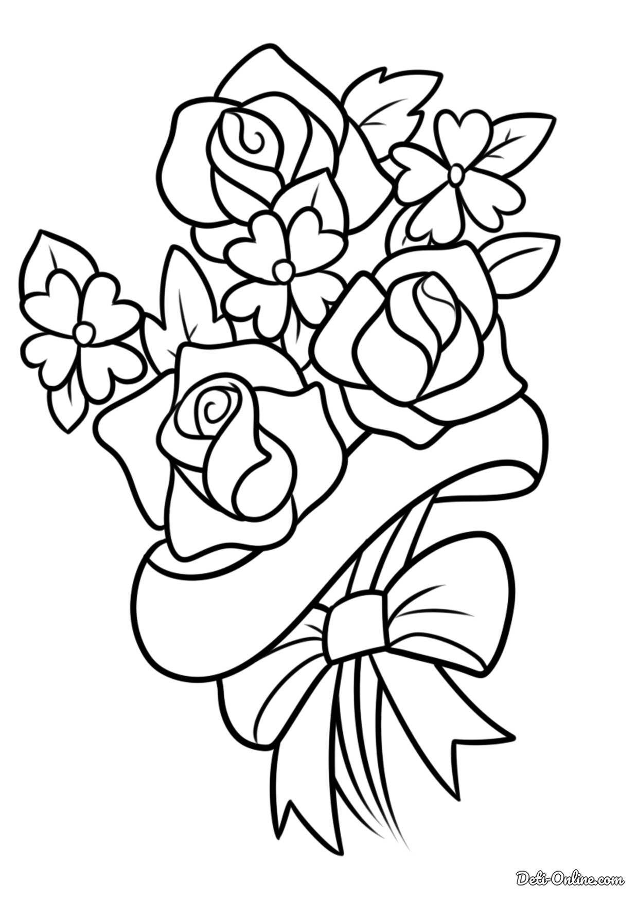 Цветы для мамы - раскраска №11766