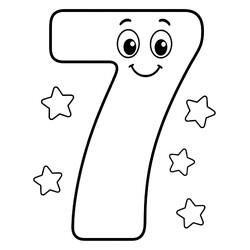 Раскраска Весёлая цифра 7