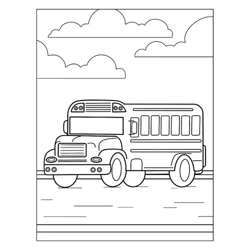Раскраска Традиционный школьный автобус