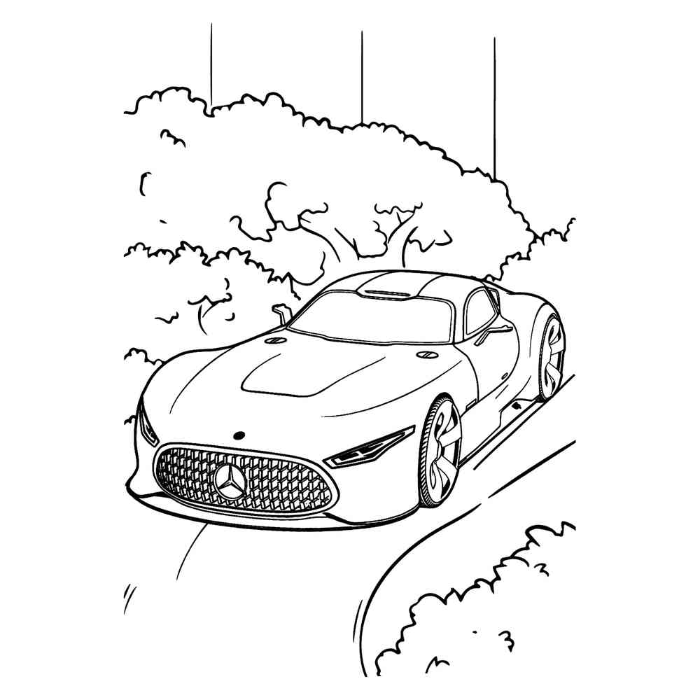 Раскраска Спортивный купе Мерседес | распечатать раскраски для детей