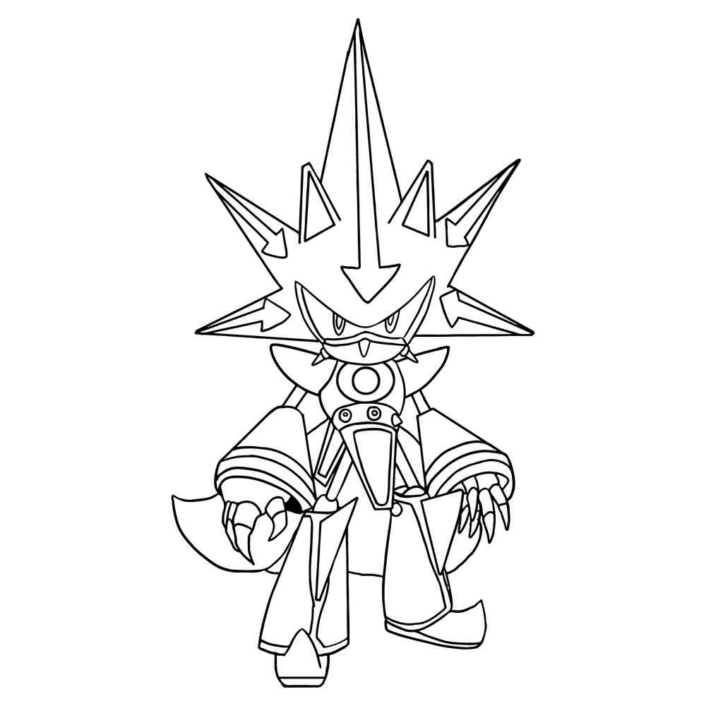 Раскраска Доспехи Соника распечатать или скачать