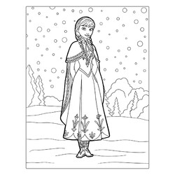 Раскраска Принцесса Анна и снег
