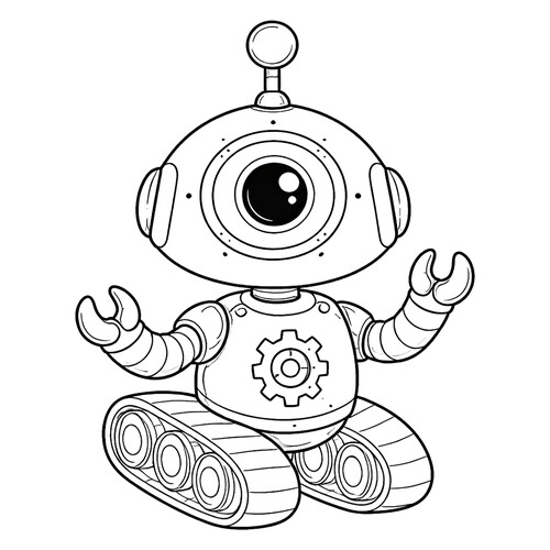 Раскраска Одноглазый робот