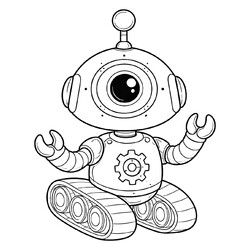 Раскраска Одноглазый робот