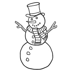 Снеговик для раскрашивания в детском саду
