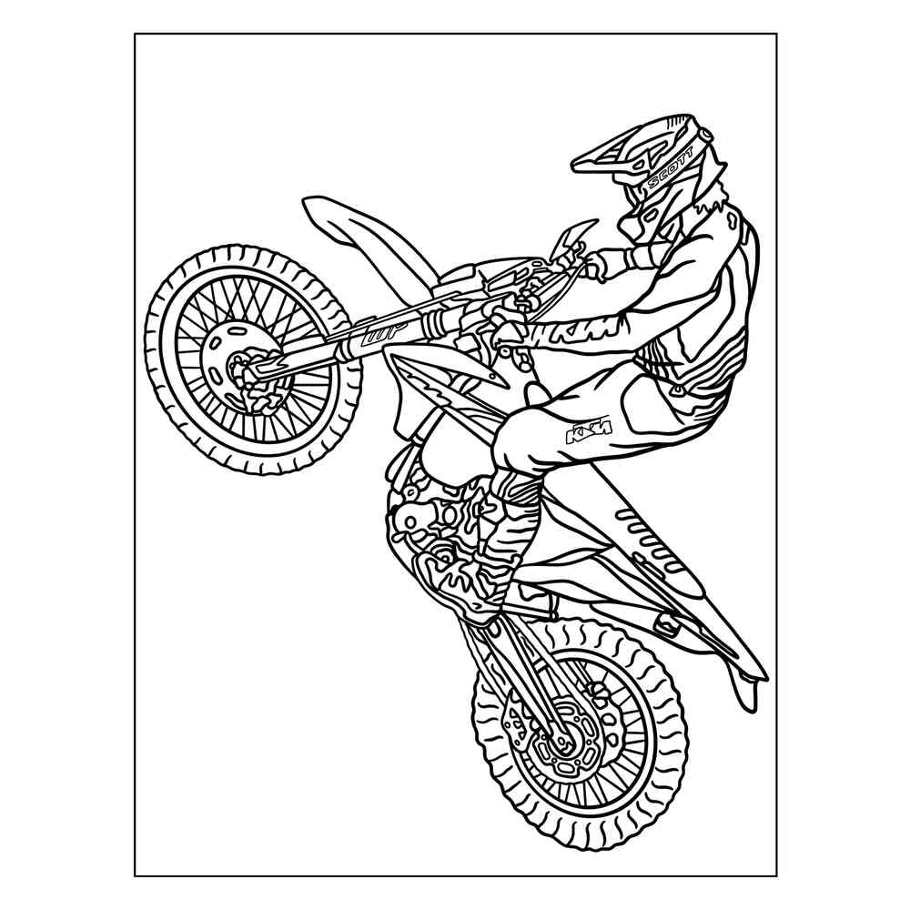 Раскраска Австрийский байк КТМ | распечатать раскраски для детей