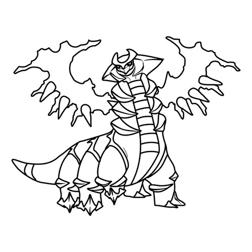 Раскраска Легендарный покемон Гиратина (изменённая форма) #0487