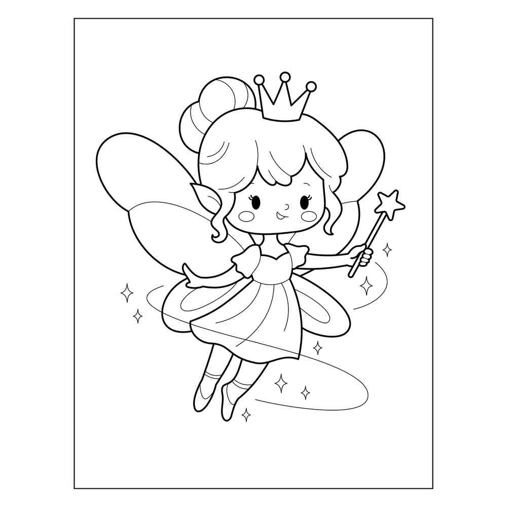 Раскраска Фея принцесса с волшебной палочкой | распечатать раскраски ...
