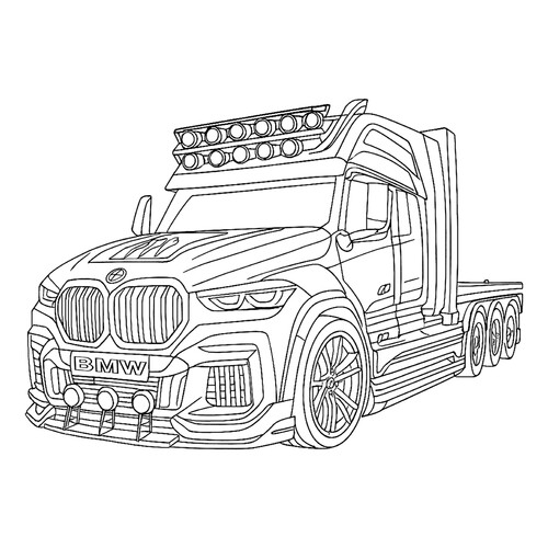 Раскраска Фура в стиле БМВ