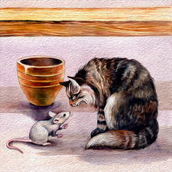 Дружба кошки и мышки