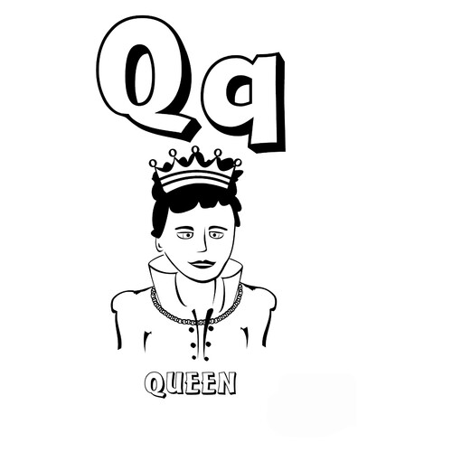 Раскраска Буква Q английского алфавита