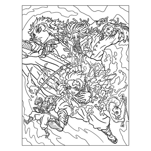 Раскраска Охотник на демонов Кимэцу-Но Яиба