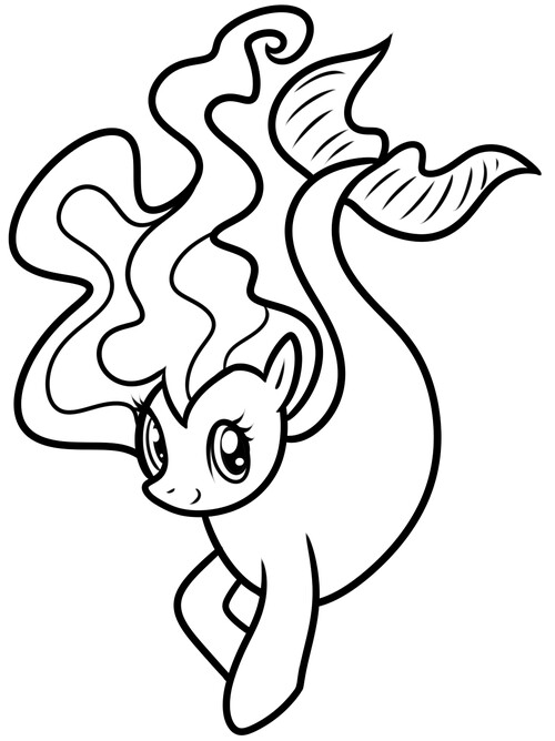 Раскраска Мерпони (Морская пони)