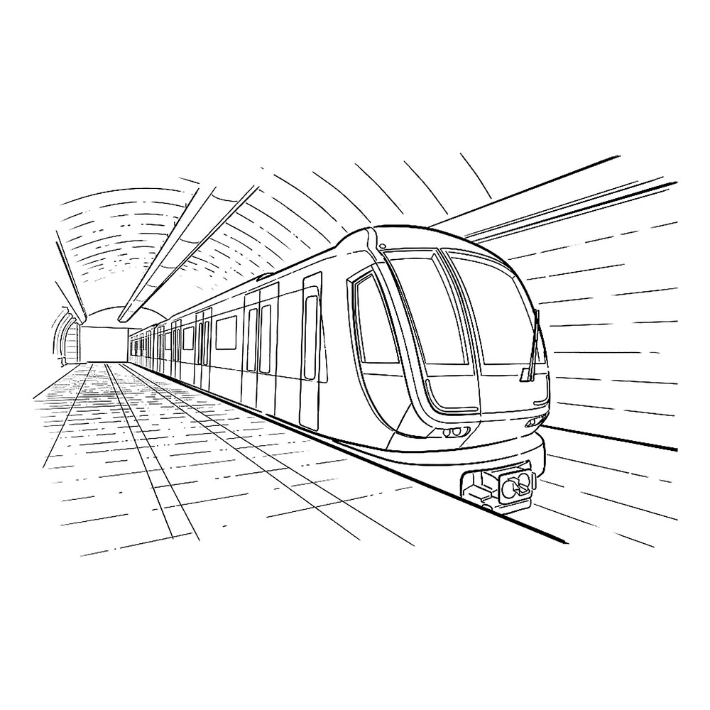 Раскраска На станции метрополитена | распечатать раскраски для детей