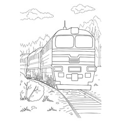 Раскраска Реалистичный поезд