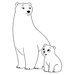 Раскраска Умка рядом с мамой