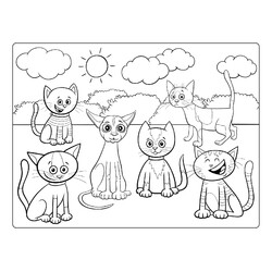 Раскраска Дворовые коты