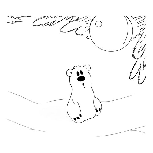 Раскраска Умка и новогодний шар