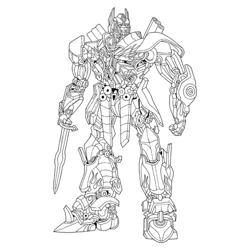 Раскраска Трансформер с мечом
