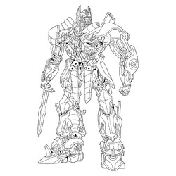 Раскраска Трансформер с мечом