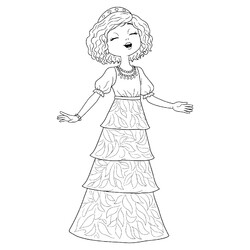 Раскраска Царевна Варя в праздничном платье
