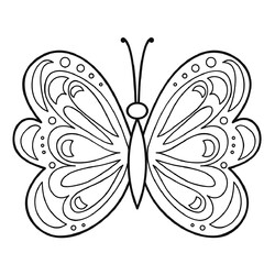 Раскраска Бабочка с капельками