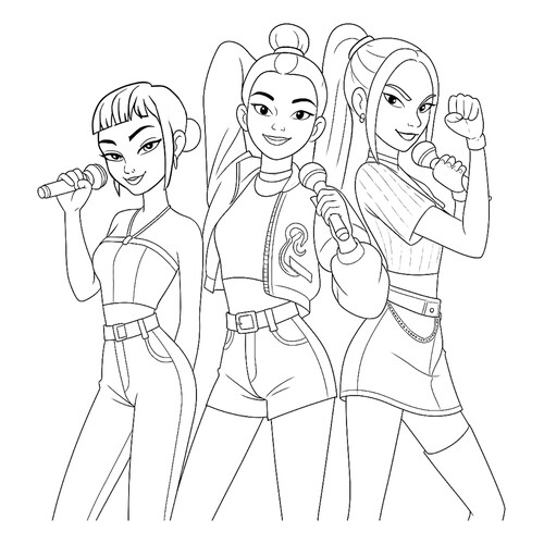 Раскраска Хантрикс на сцене