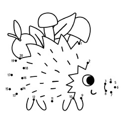 Ёжик с грибами по цифрам