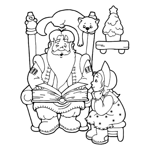 Раскраска Дед Мороз и его внучка Снегурочка