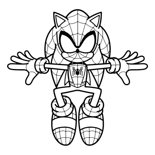 Раскраска Человек паук Соник