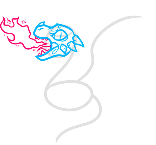 Как нарисовать огнедышащего дракона 4