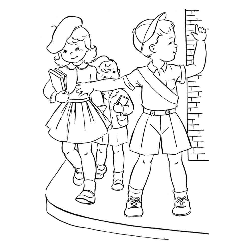 Раскраска Дорога в школу распечатать или скачать