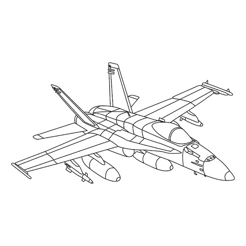 Раскраска Истребитель ФА-18
