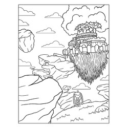 Раскраска Небесный замок Лапута