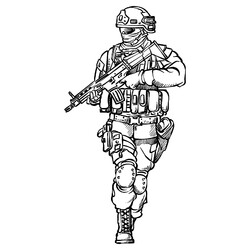 Раскраска Современный солдат