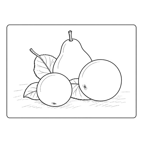 Раскраска Яблоки и груша