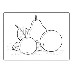 Раскраска Яблоки и груша