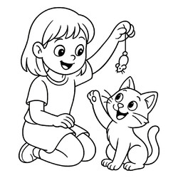 Кот с девочкой